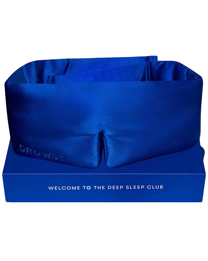 Drowsy 22 Momme Silk Sleep Mask In Blue