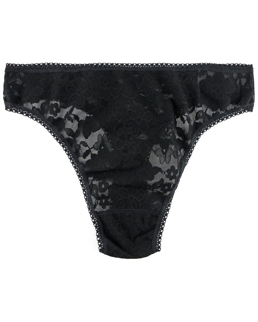 Hanky Panky Daily Lace High Cut Thong Black In Nocolor
