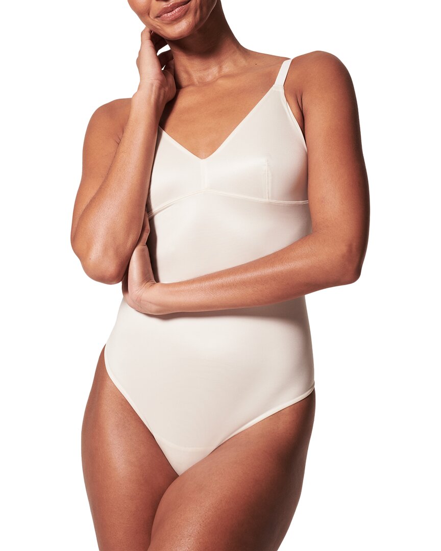Spanx ® Shaping Satin Thong Bodysuit In Neutral