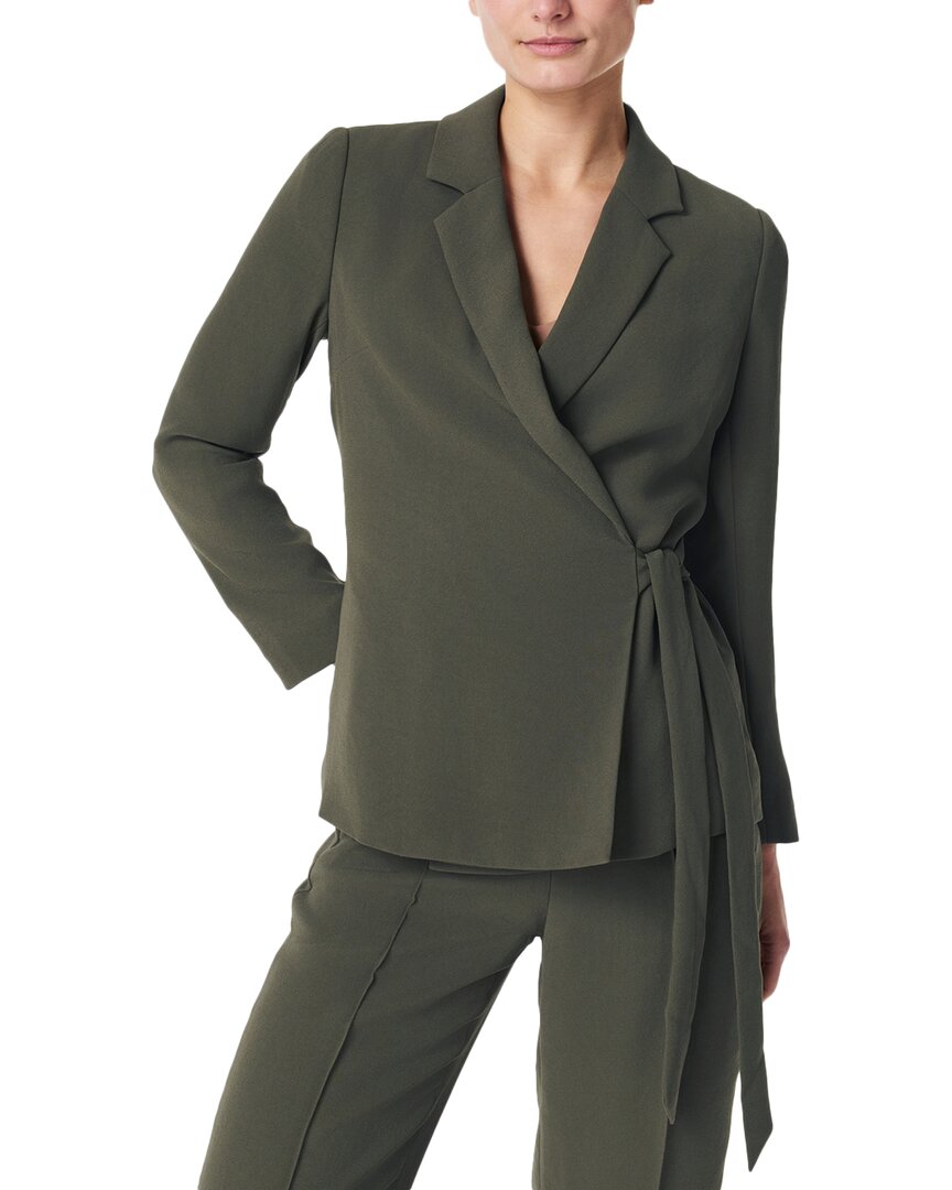 Spanx Carefree Crepe Wrap Blazer In Green