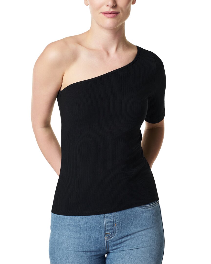 Spanx ® Stretch Rib One-shoulder Top In Black