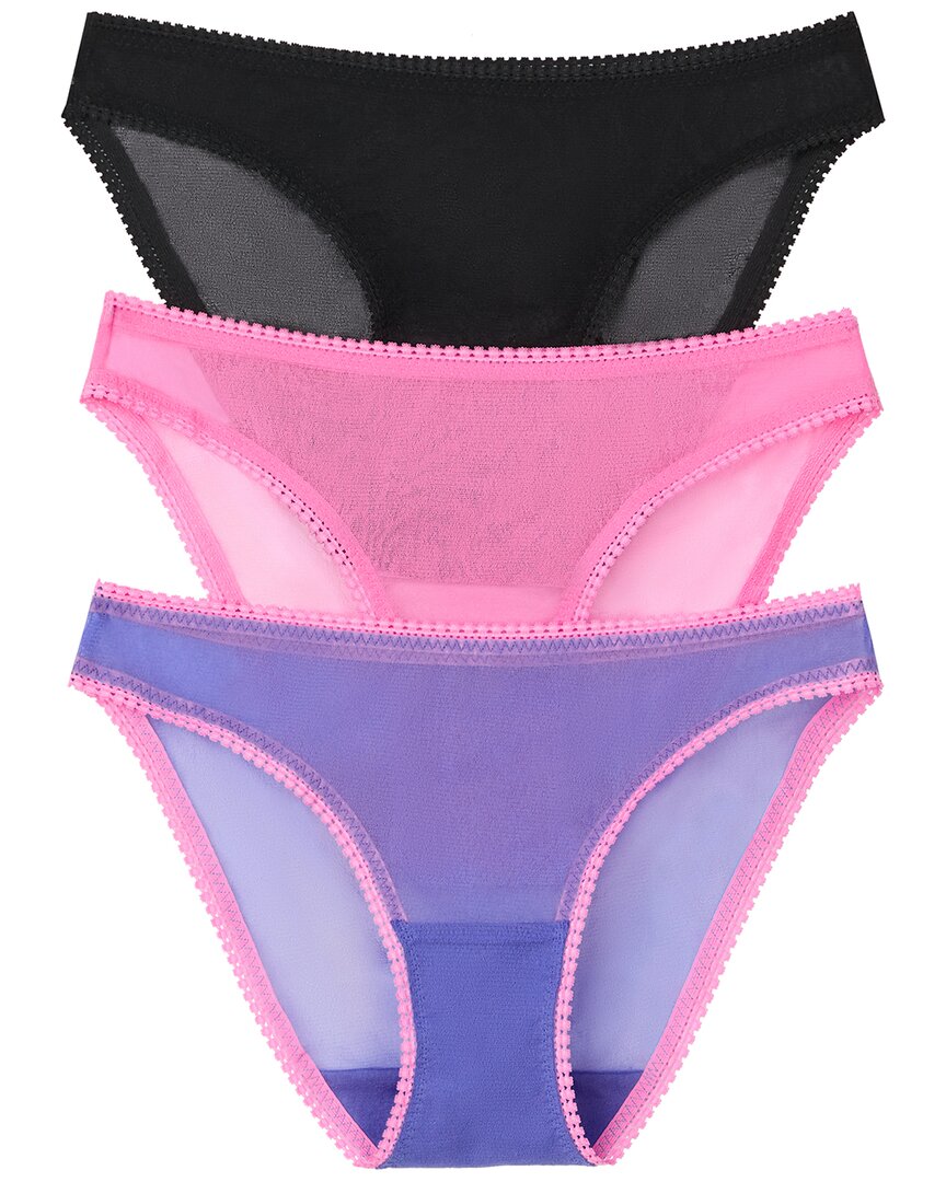 On Gossamer 3pk Gossamer Mesh Hip Bikini Underwear In Multi