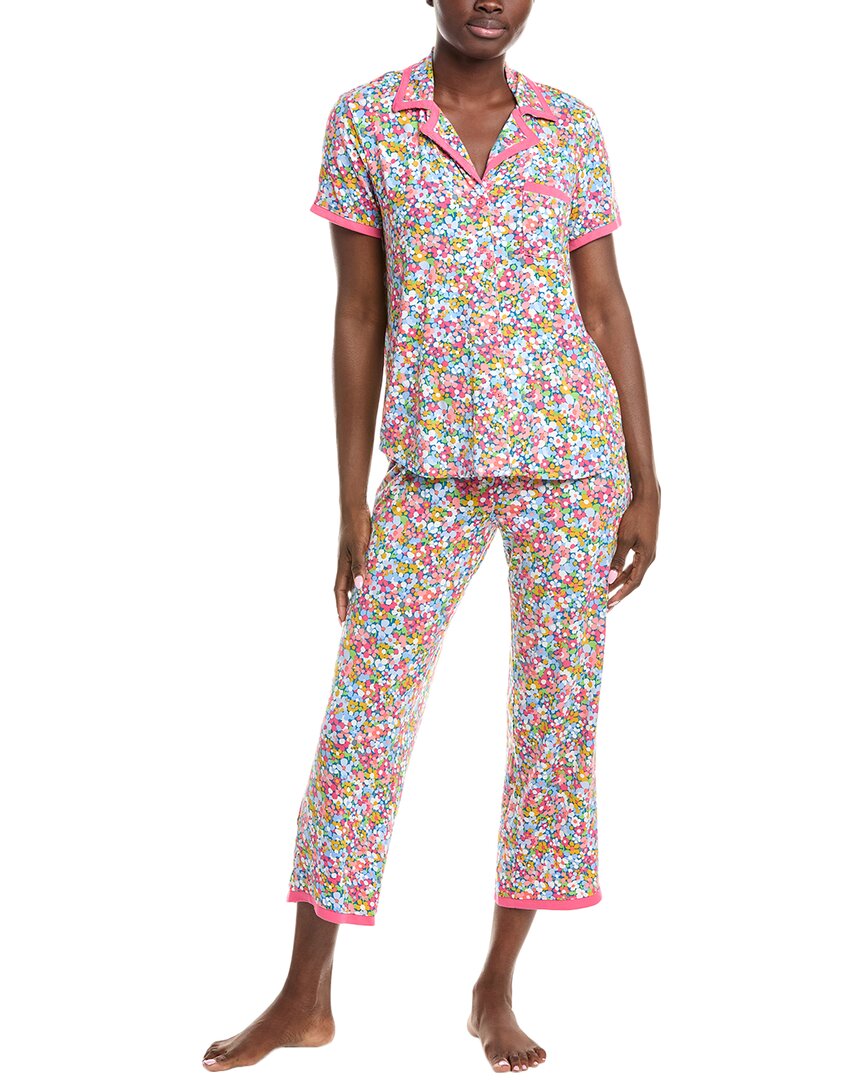 Kate Spade New York Print Crop Pajamas In Pink
