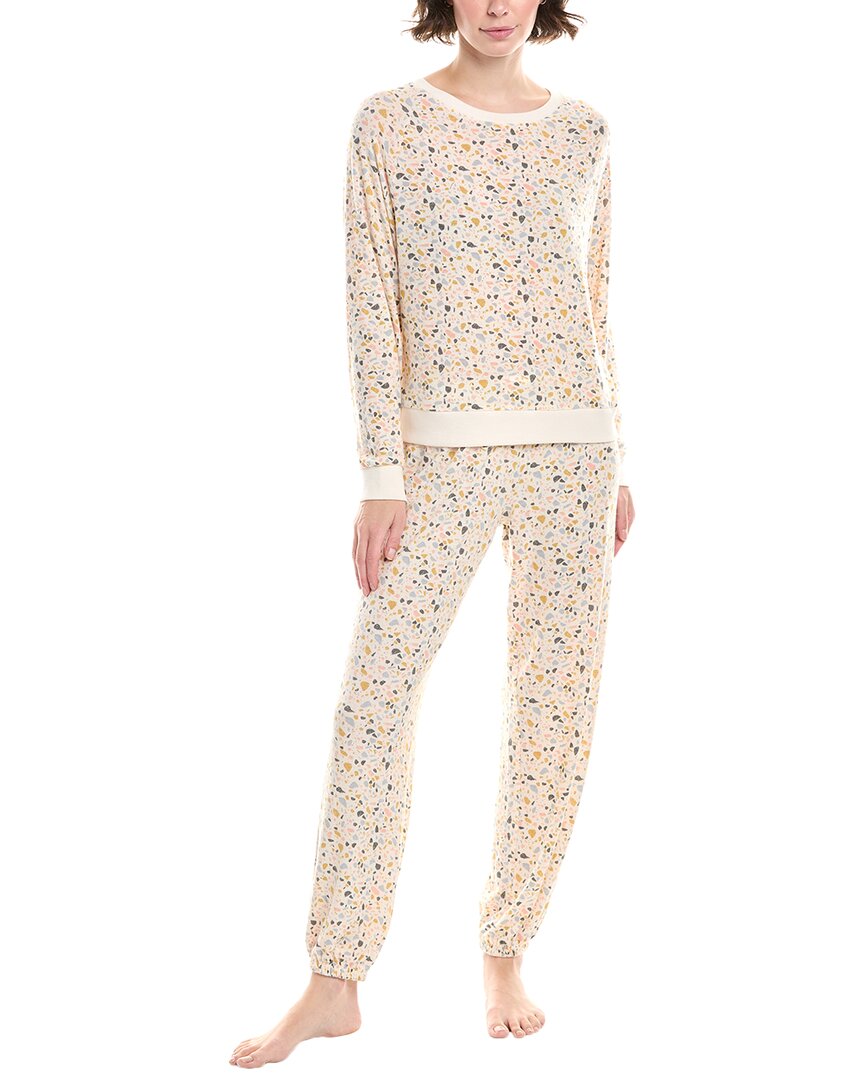 Honeydew 2pc Star Seeker Brushed Jersey Lounge Set In White