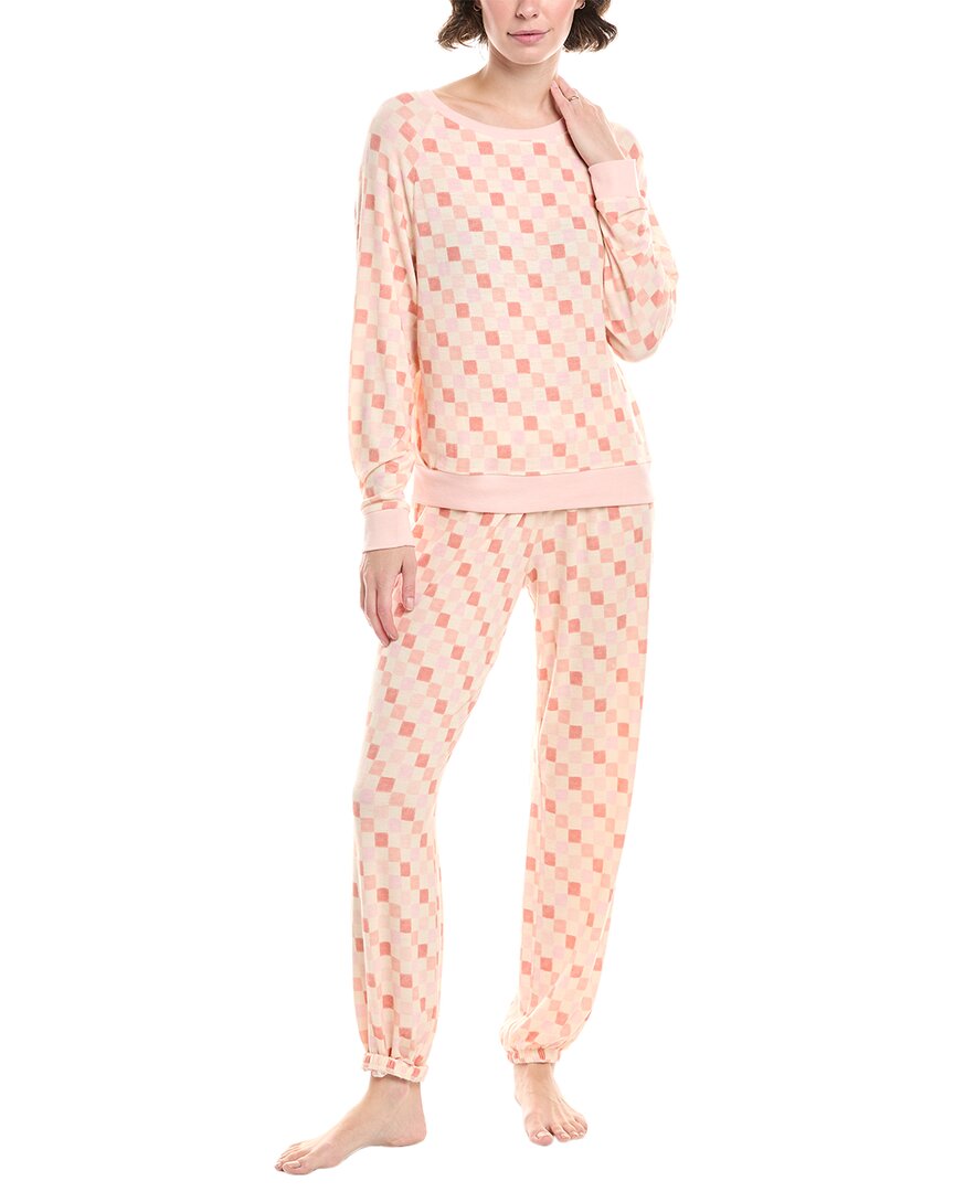 Honeydew 2pc Star Seeker Brushed Jersey Lounge Set In Pink