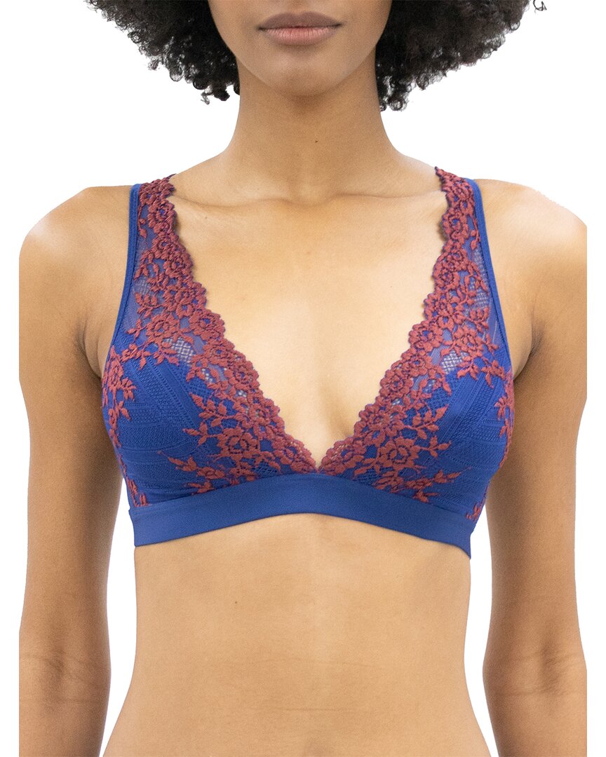 Wacoal Embrace Lace Convertible Plunge Soft Cup Wireless Bra In Blue