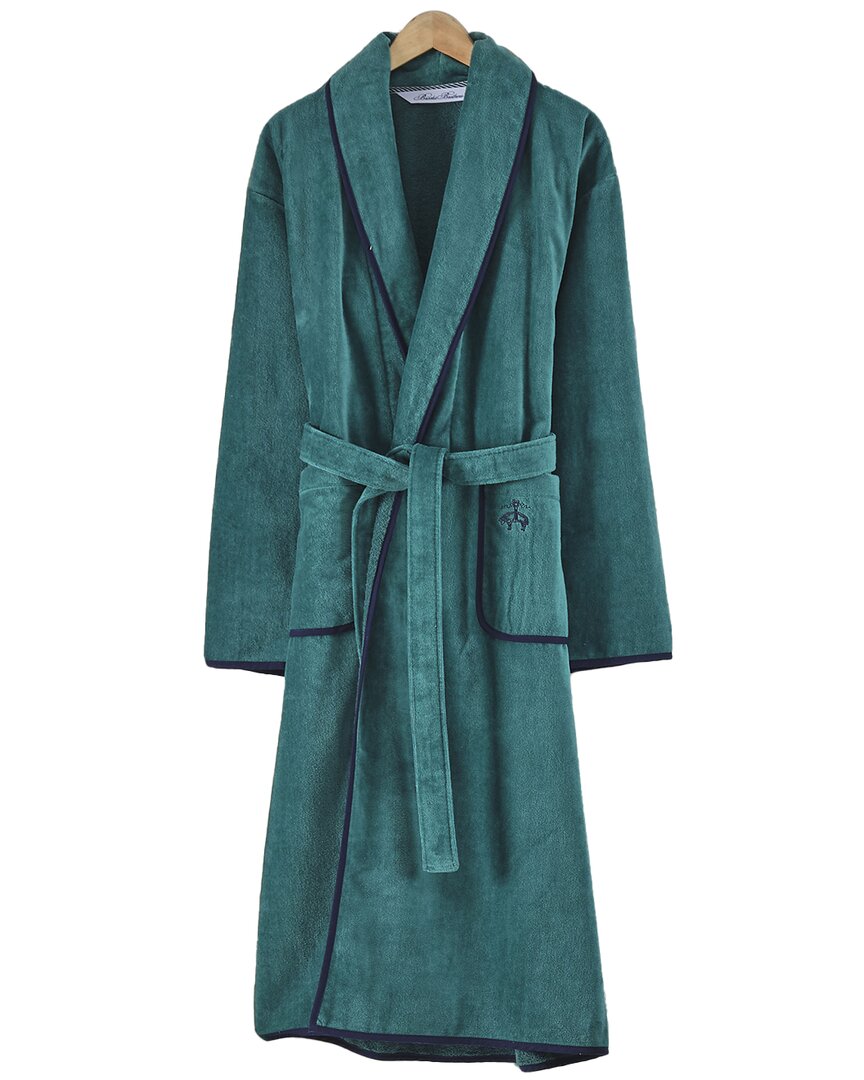 Brooks Brothers Contrast Frame Bathrobe In Green