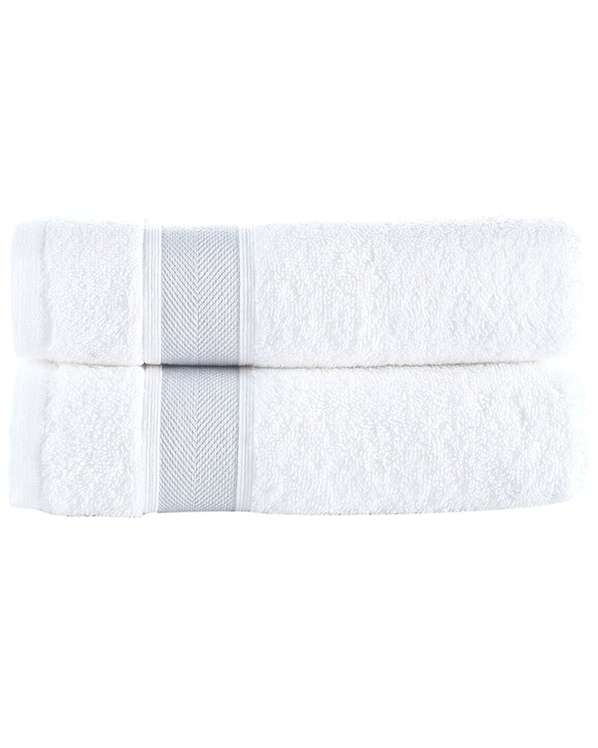 Brooks Brothers Ottoman Rolls 2pc Hand Towels In Silver