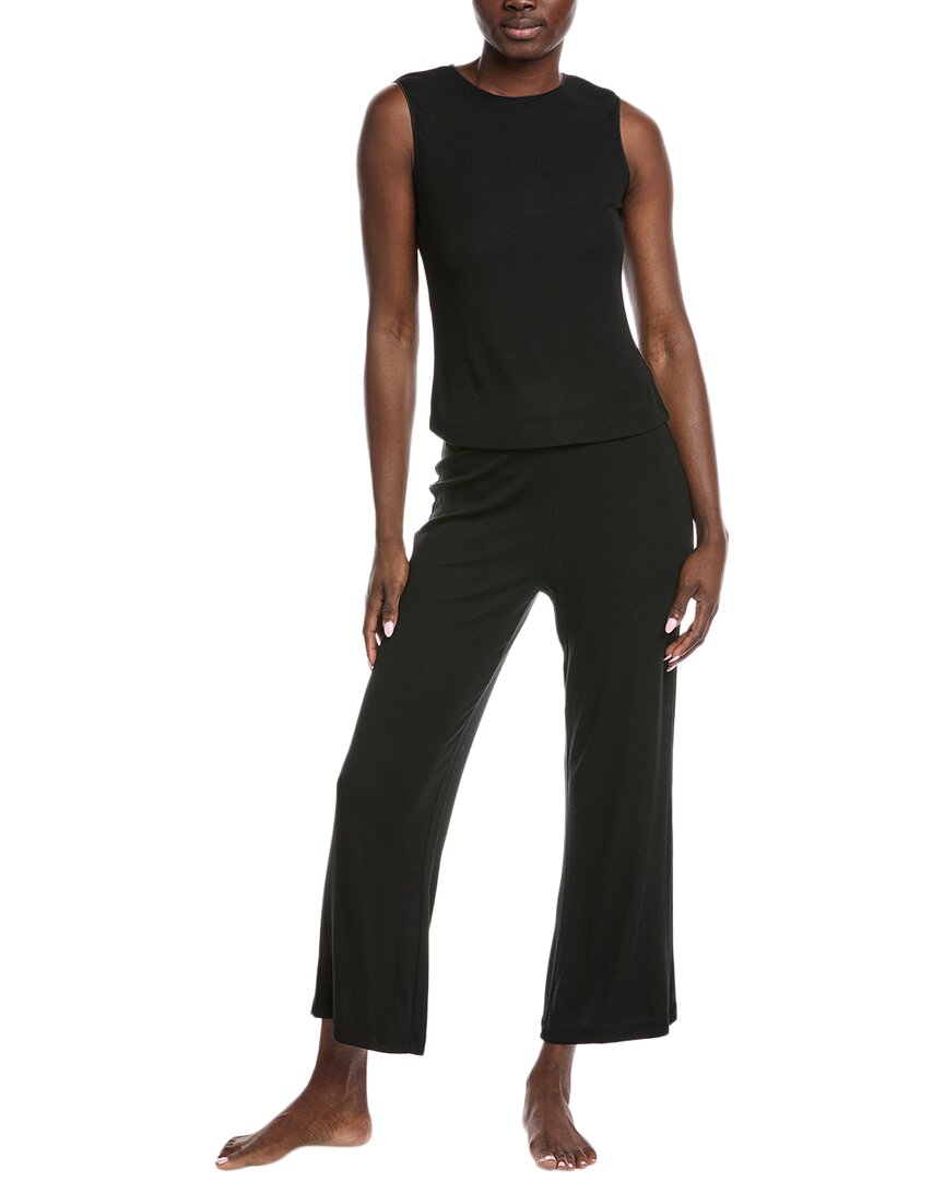 Natori 2pc Rib Essential Pajama Set In Black