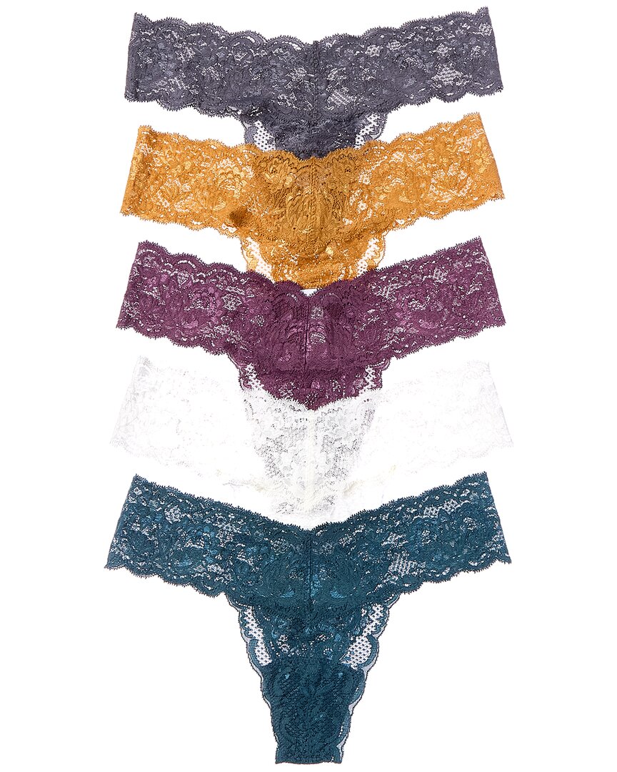 Cosabella Never Say Never Set Of 5 Low-rise Thong In Multi