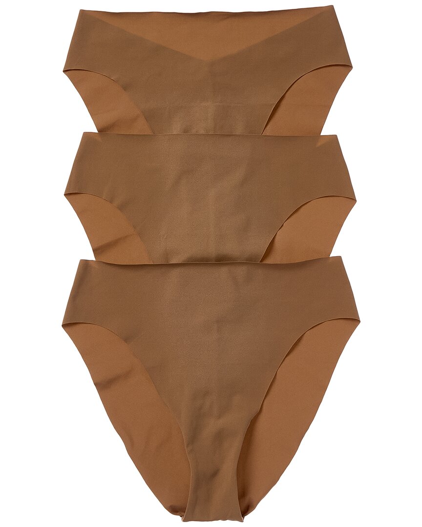 Cosabella 3pk Free Cut Microfiber High Bikini In Brown