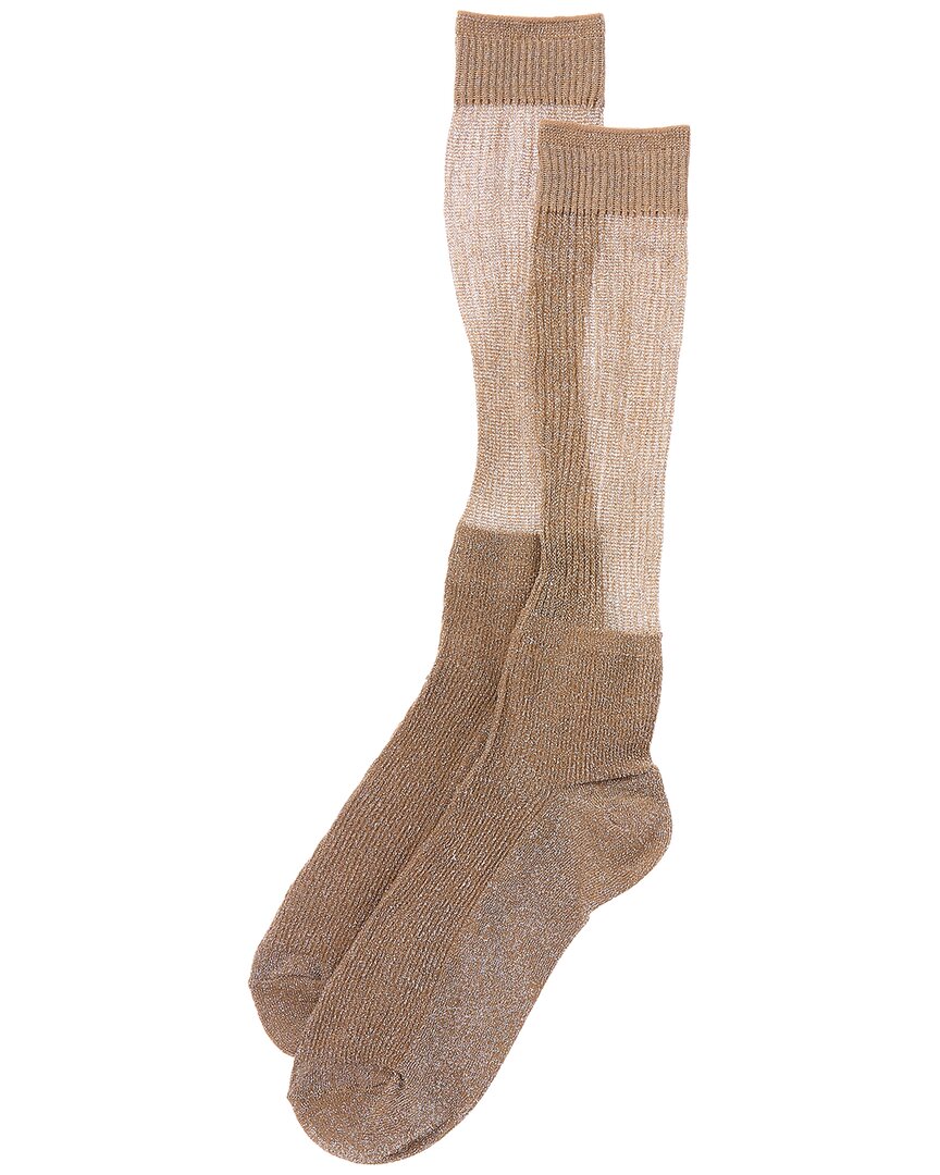High Heel Jungle Glitter Shimmery Lights Socks In Brown
