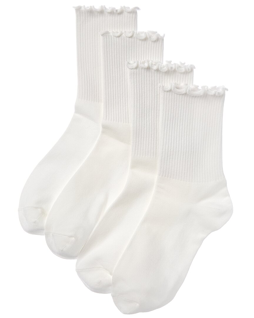 High Heel Jungle 5pk Premium Frill Edge Sock Set In White