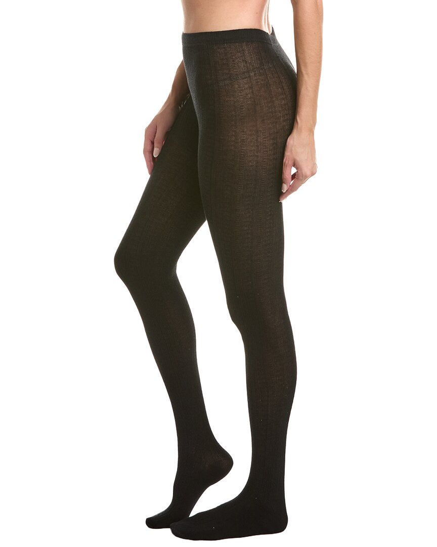 High Heel Jungle Cozy Ribbed Tights In Black