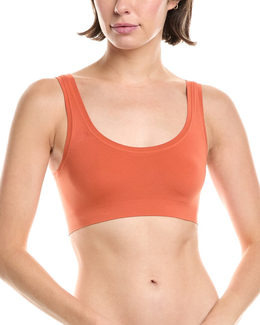 Hanro Touch Feeling Padded Crop Top In Orange