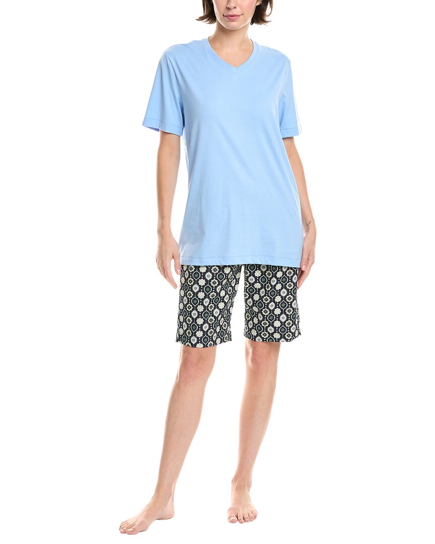 Hanro 2pc Night & Day Pajama Set In Blue