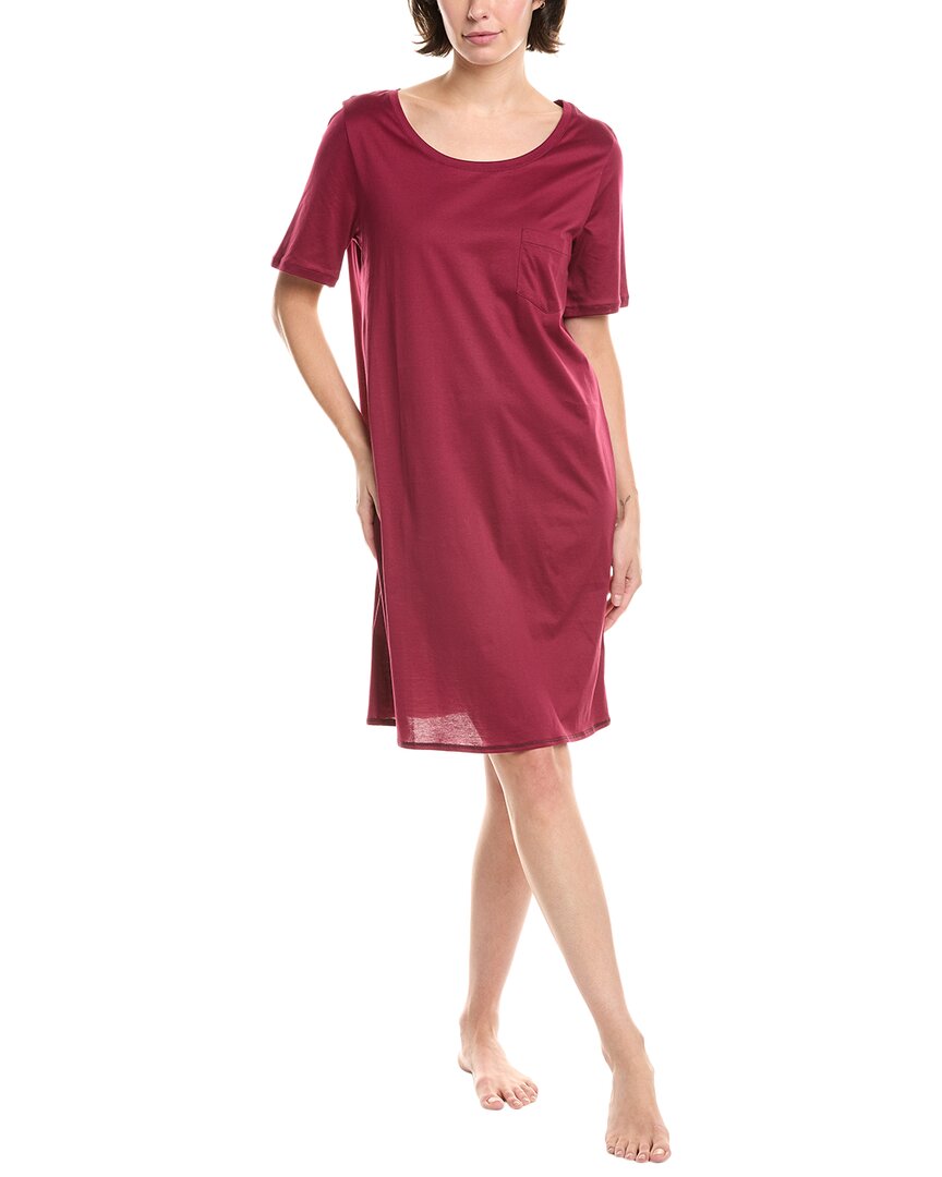 Hanro Pocket Bigshirt In Burgundy