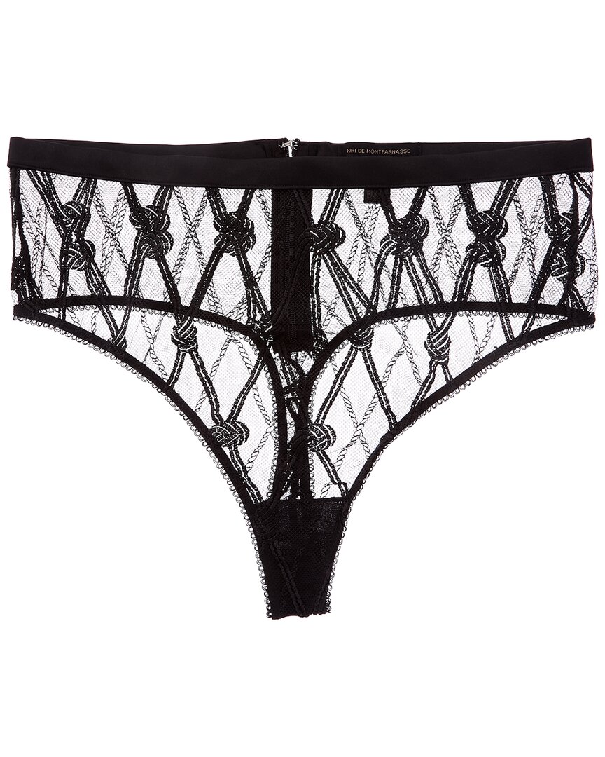 Kiki De Montparnasse Bondage High Waisted Thong In Black