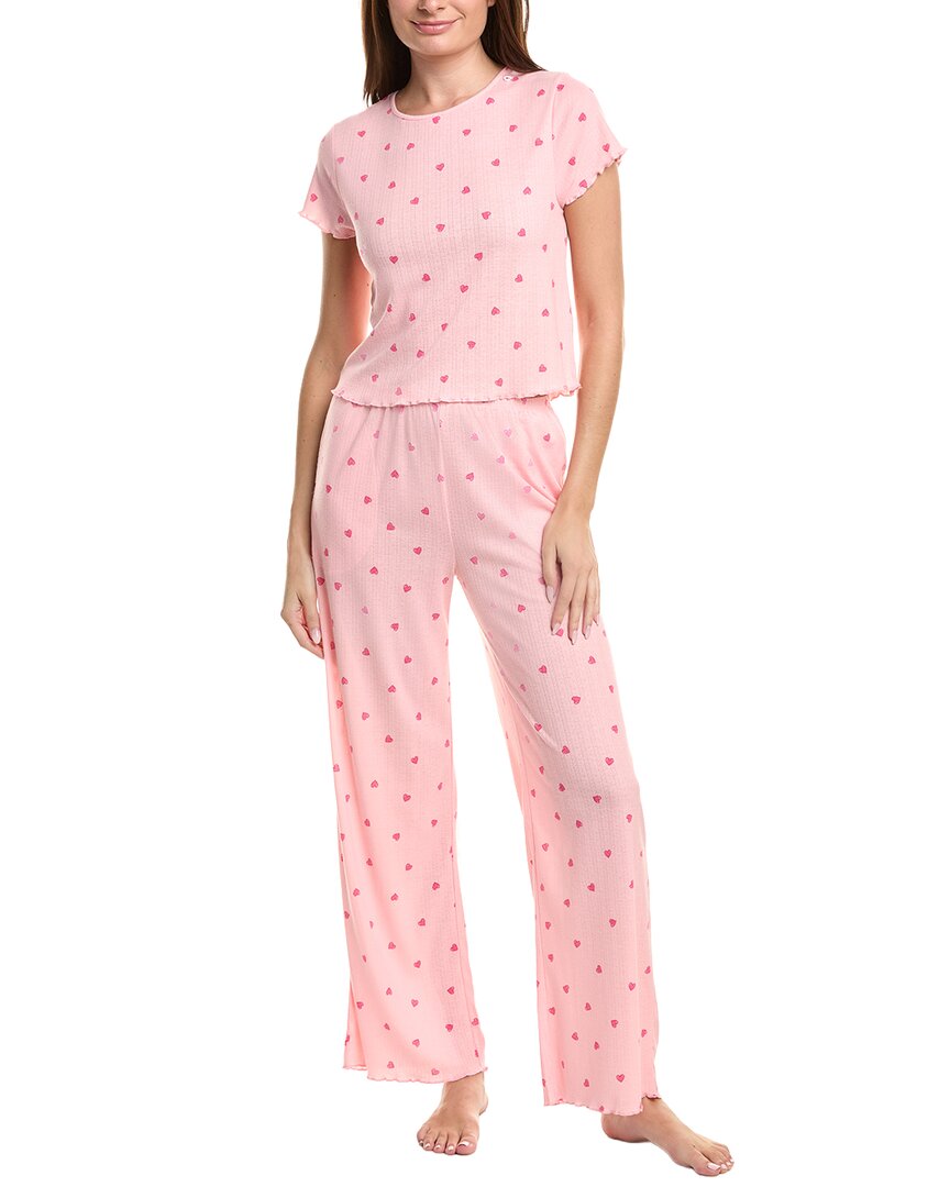 40 Winks 2pc Baby T-shirt & Pant Set In Pink