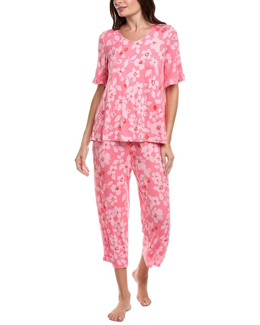 Ellen Tracy 2pc Wide Leg Pajama Set In Pink