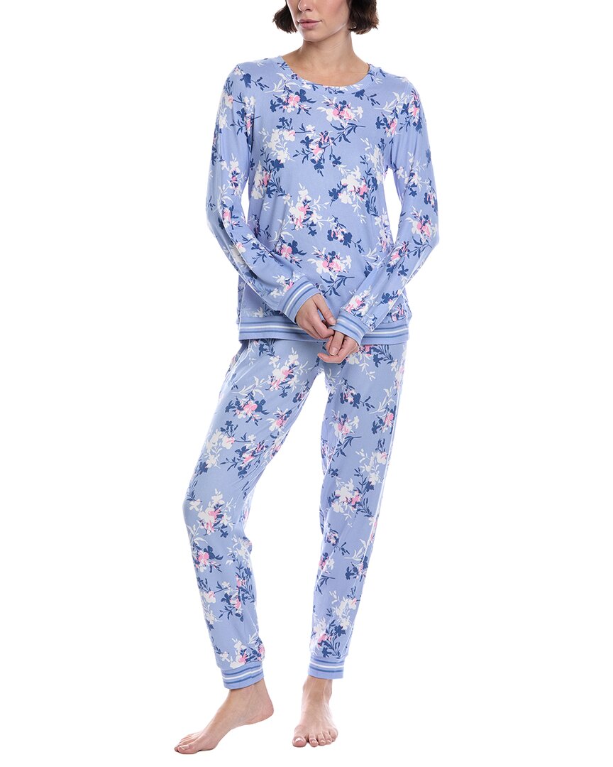 Ellen Tracy 2pc Jogger Pajama Set In Blue