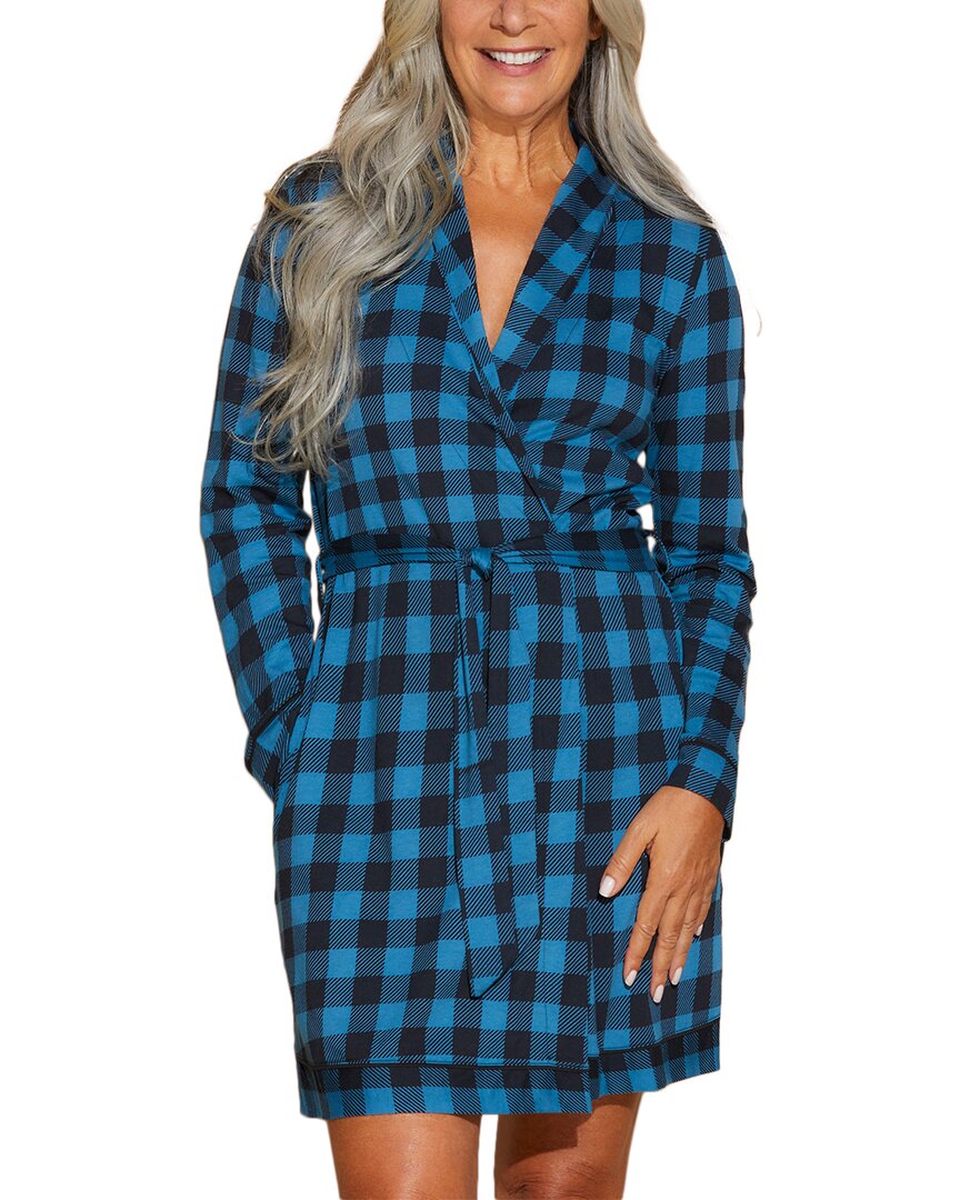 Cosabella Ski Trip Print Robe In Blue