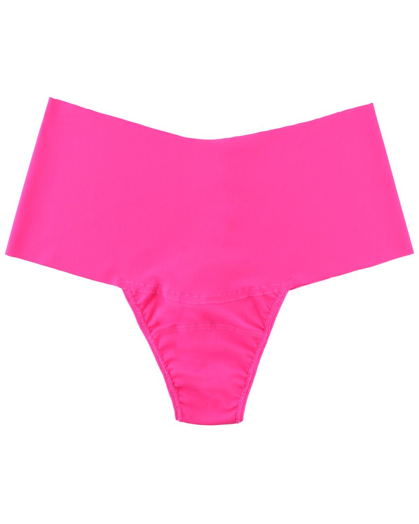 Hanky Panky Plus Size Breathesoft Hi-rise Thong Exclusive In Pink
