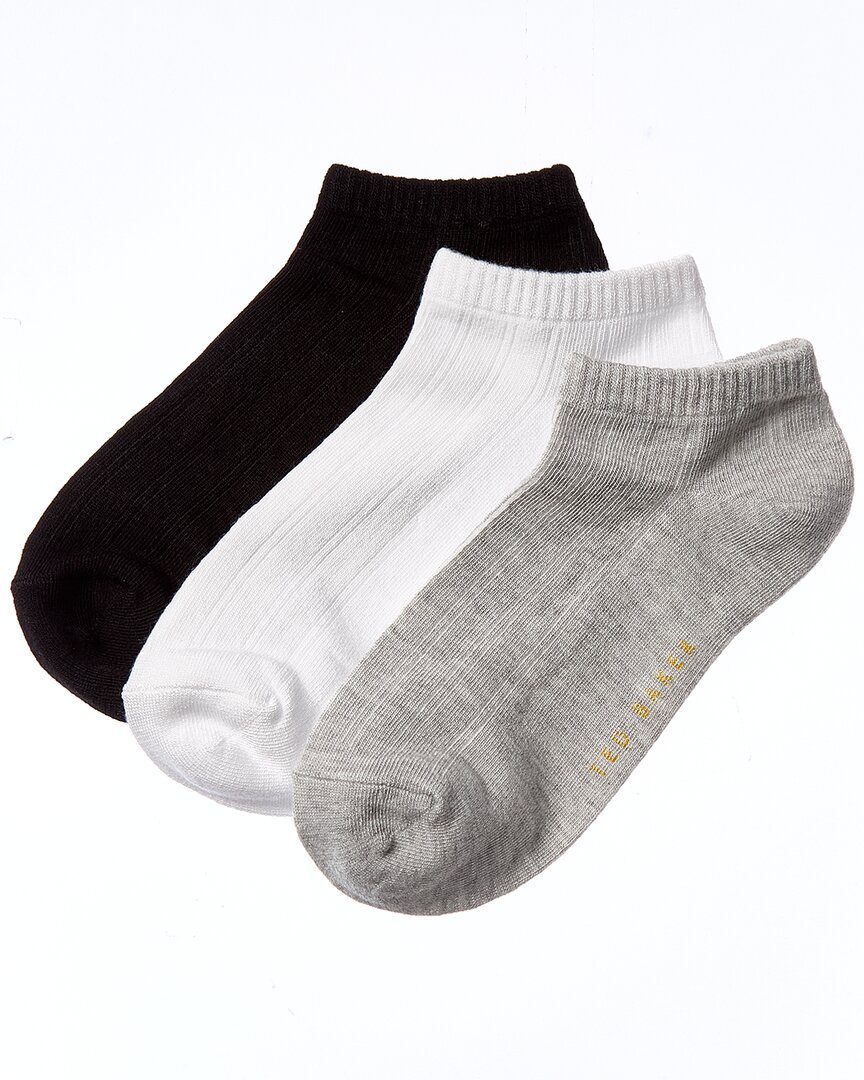 Ted Baker Set Of 3 Low Cut Sock In Multi