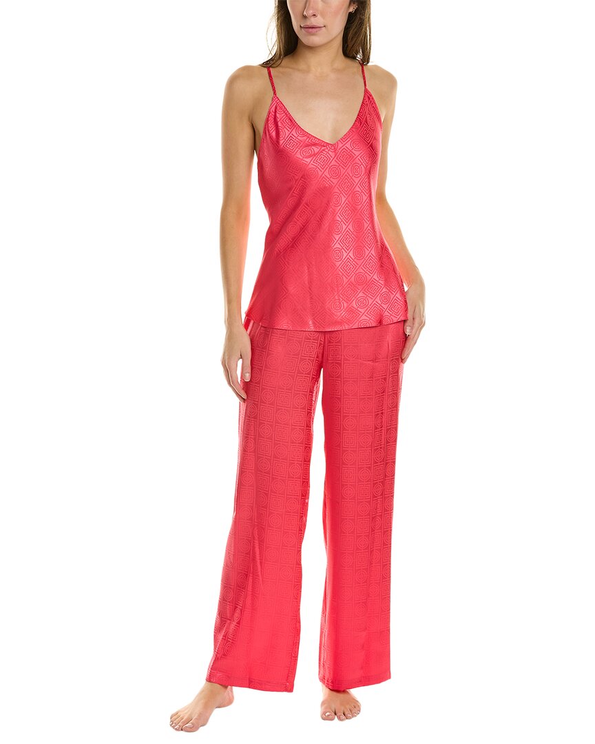 Shop Natori 2pc Infinity Jacquard Pajama Set In Pink
