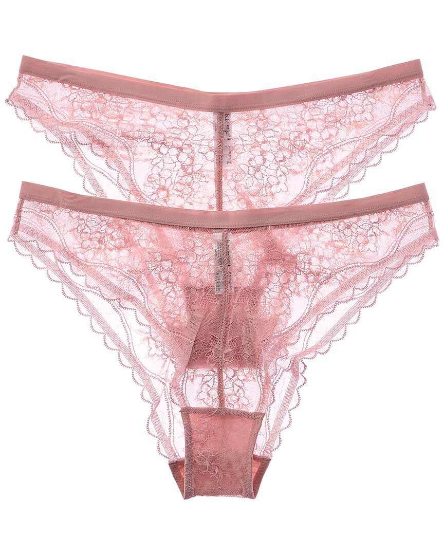 Wacoal B.tempt'd By  2pk No Strings Attached Cheeky Bikini In Pink