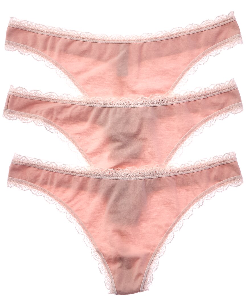 Wacoal B.tempt'd By  3pk Inspired Eyelet Thong In Pink