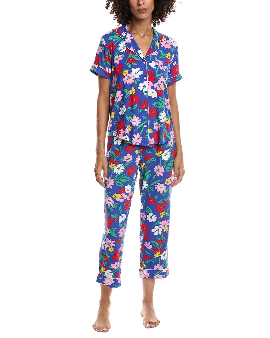 Kate Spade New York 2pc Crop Top & Pant Pajama Set In Blue