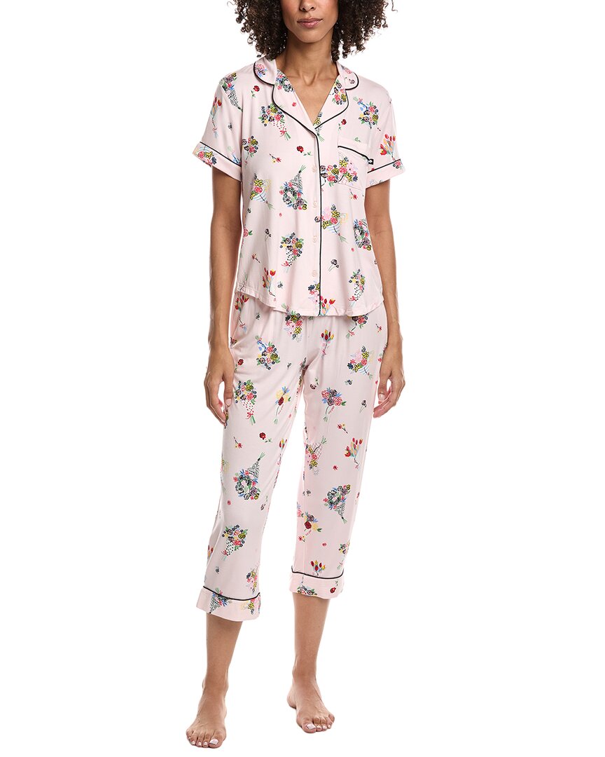Kate Spade New York 2pc Crop Top & Pant Pajama Set In Multi