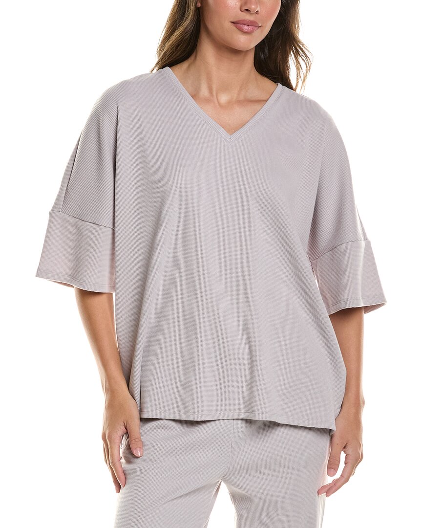 N Natori Tranquility V-neck Top In Gray