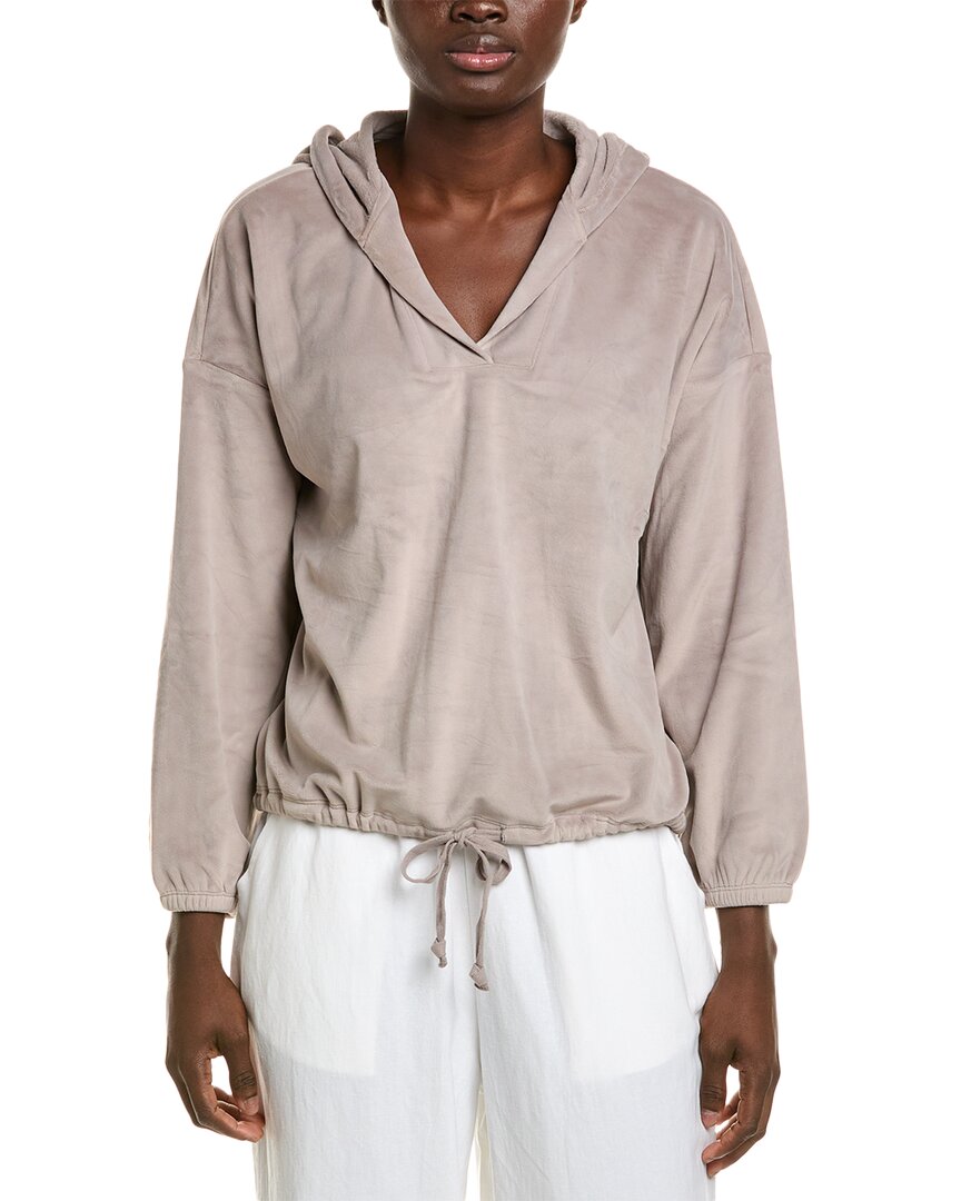 Barefoot Dreams Drop-shoulder Drawstring Hoodie In Grey