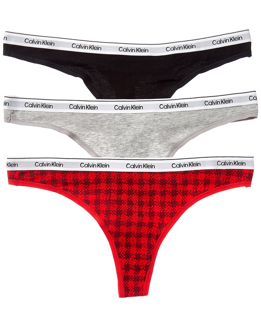 Calvin Klein 3pk Modern Logo Thong In Multi