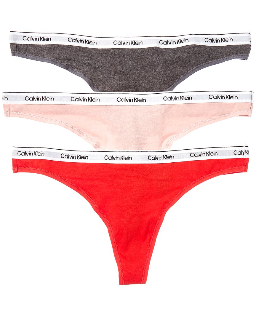Calvin Klein 3pk Modern Logo Thong In Multi
