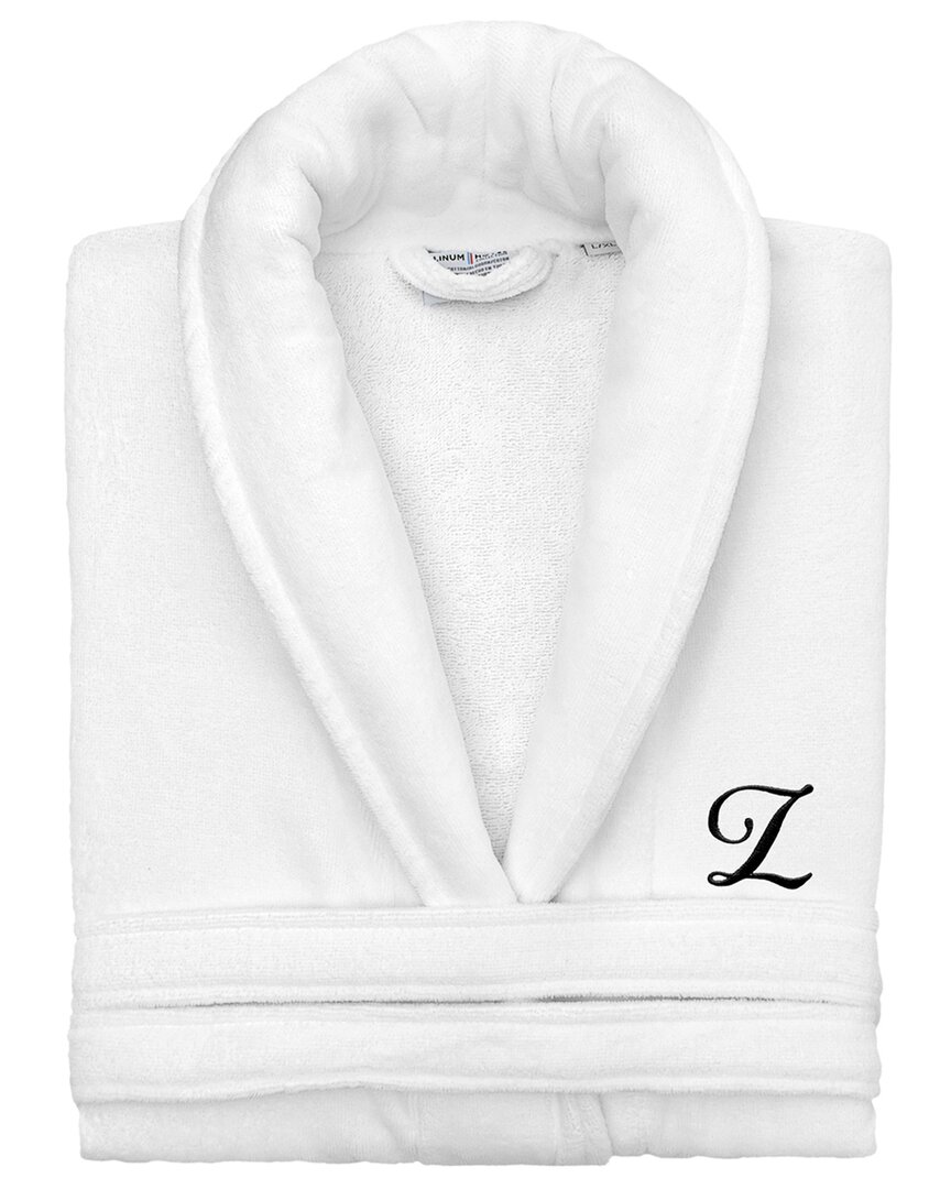 Linum Home Textiles Anovia Personalized Velour Bathrobe In White