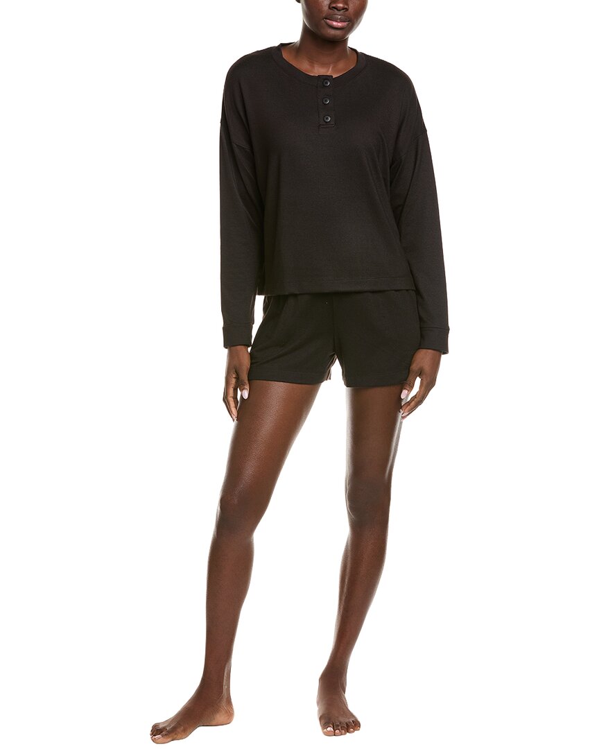 Sanctuary 3pc Boxer Pajama Set In Black