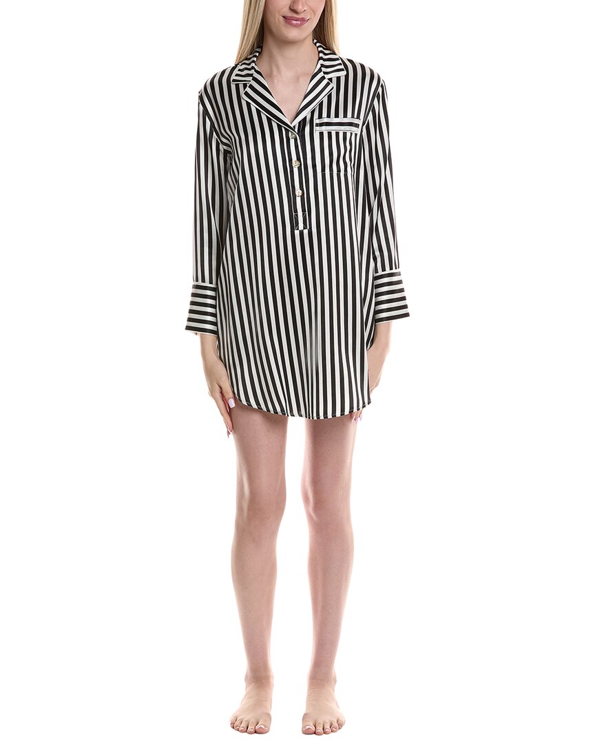 Petite Plume Silk Nightshirt In Black