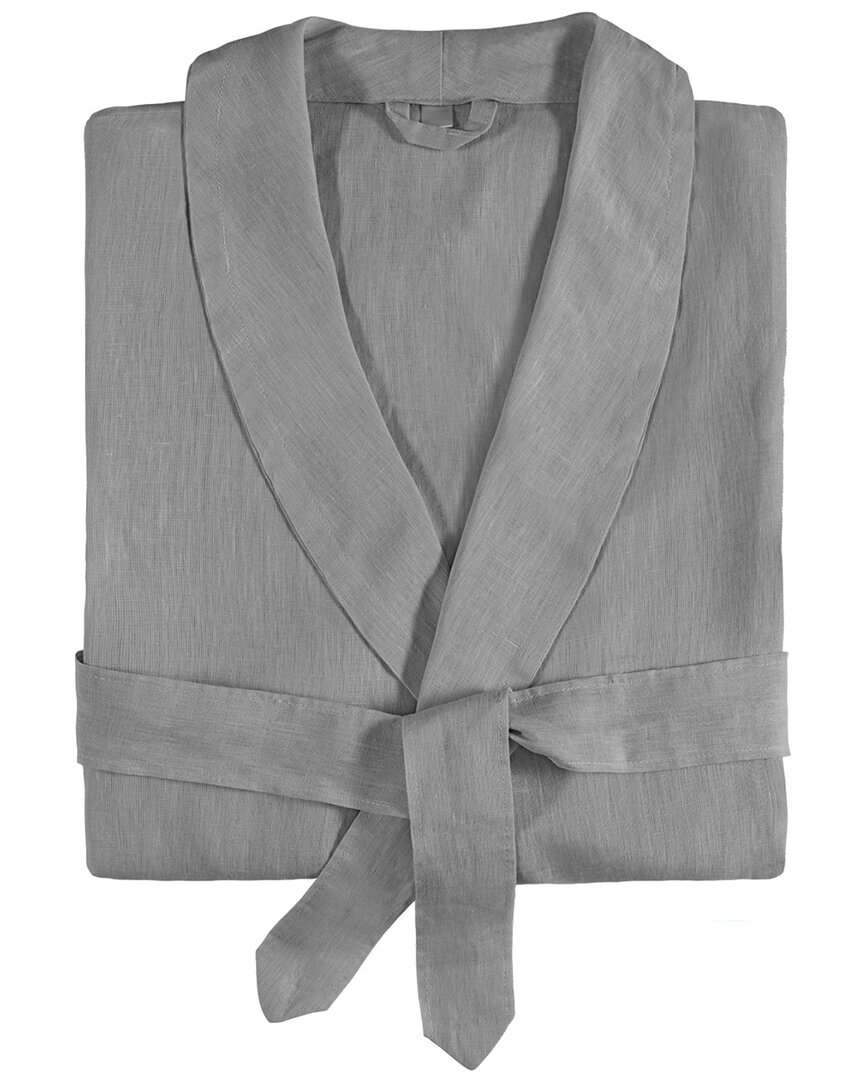 Amalia Home Collection Stonewashed Bathrobe In Grey