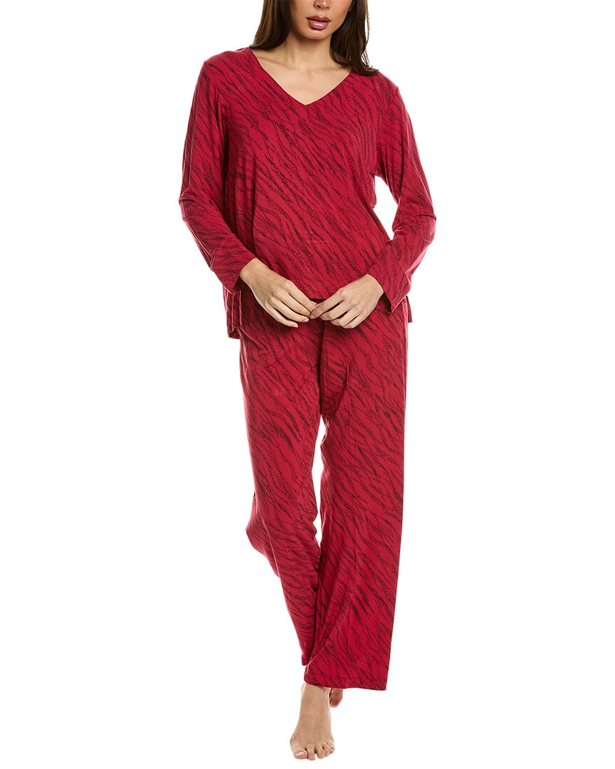 Shop Donna Karan 2pc Top & Pant Set In Red