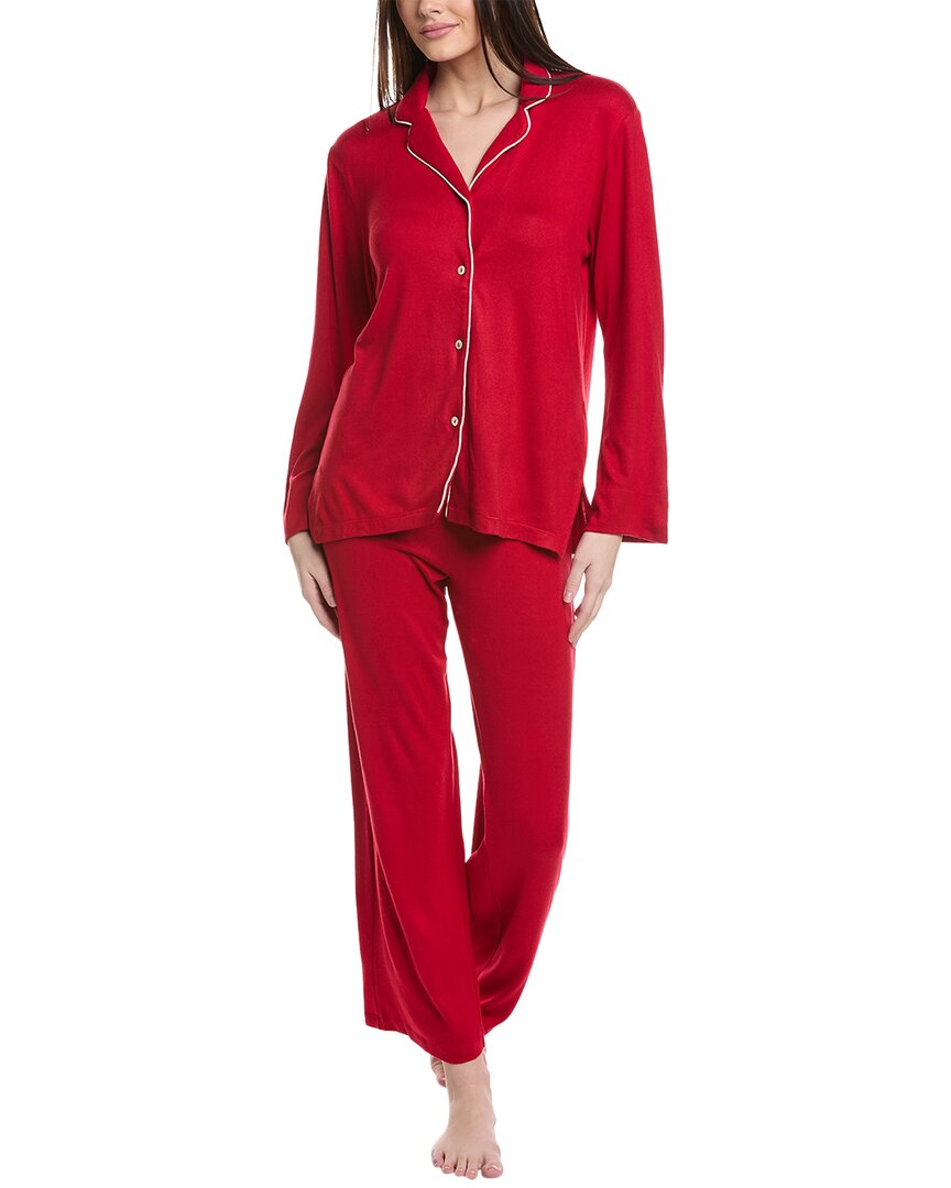 Shop N Natori 2pc Oasis Pajama Set In Red