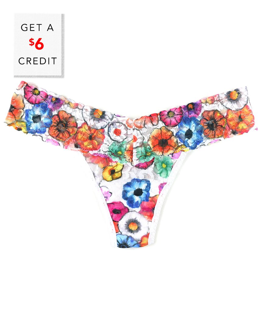 HANKY PANKY PRINTED LOW RISE THONG WITH $6 CREDIT