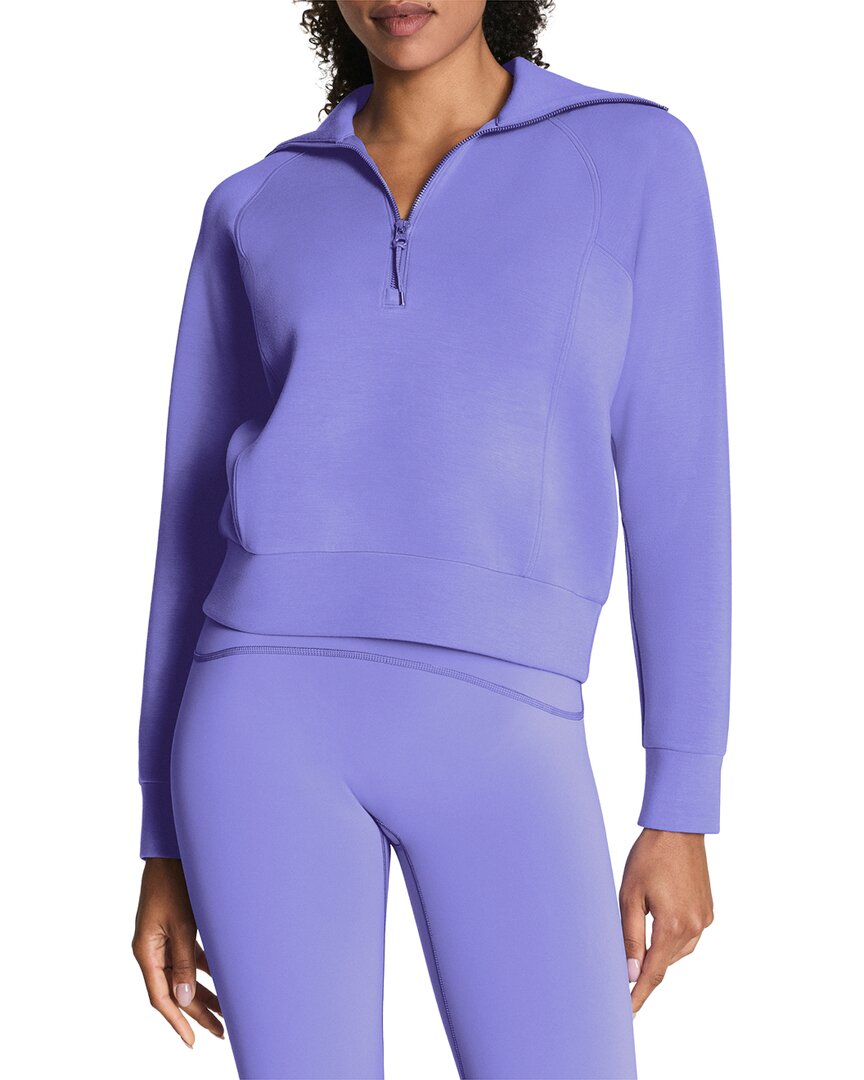 Spanx Half Zip Pullover In Purple