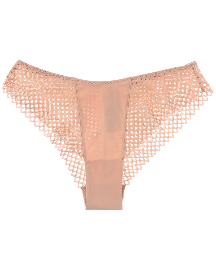 Wolford Cheeky Romantic Net Bikini Panty In Tan