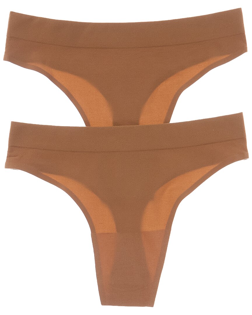Commando Set Of 2 Ballet Body Thong Panty In Brown