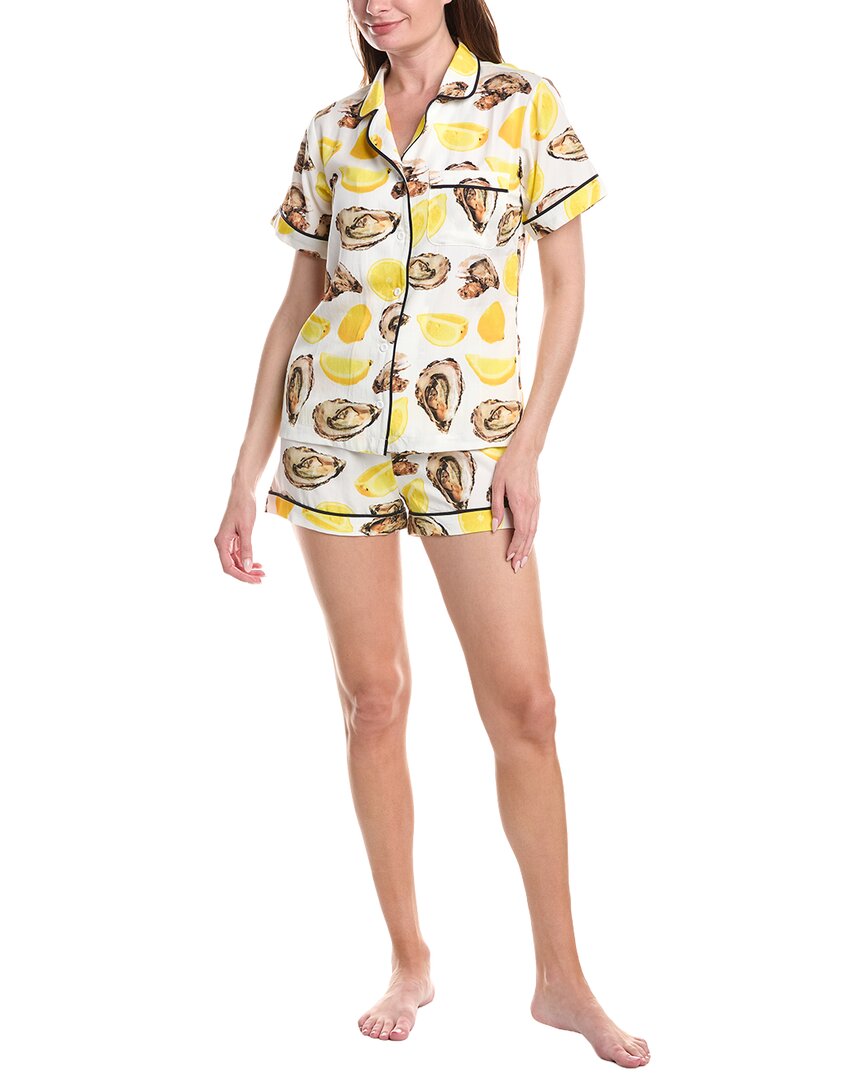 Katie Kime 2pc The World Is Your Oyster Pajama Set In Brown