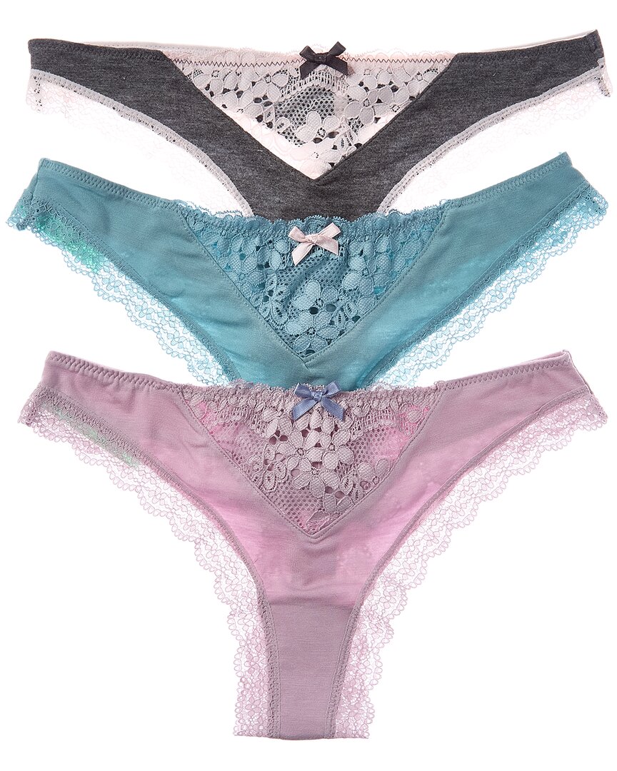 Honeydew Set Of 3 Willow Thong In Gray