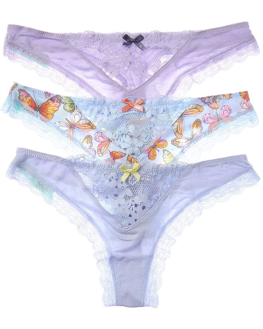 Honeydew Set Of 3 Willow Thong In Blue
